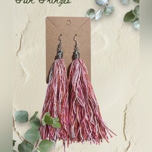 Pinkish Fringe Earrings